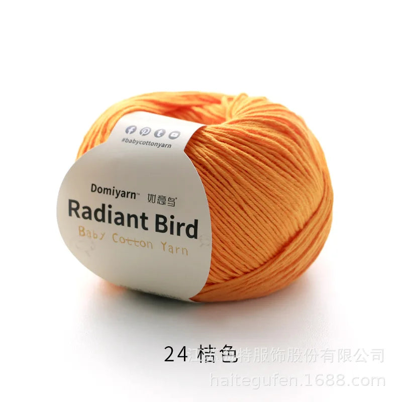 Fil de coton pur 100% biologique, fil pour bébé 50g pour tricoter, crochet et artisanat, crochet tissé à la main, pull, chapeau, fil d'écharpe