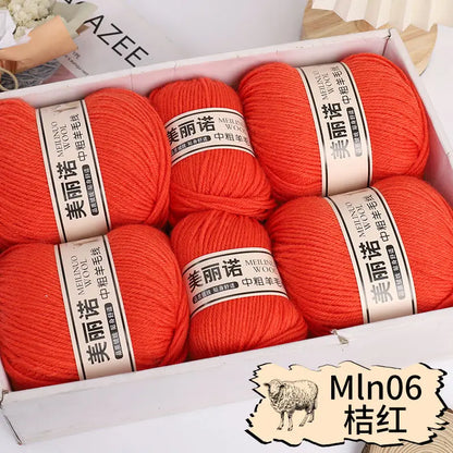 Fil de laine mi-épais pour chaussettes, tricot à la main, pull, pantalon, foulards, vêtements en cachemire mérinos, fil de Crochet doux pour bébé, 500 g/ensemble
