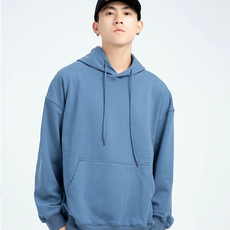 Pull en peluche à épaules dénudées pour hommes, Logo personnalisé, ample, couleur unie, grande taille, Hip-hop, rue, pull vierge