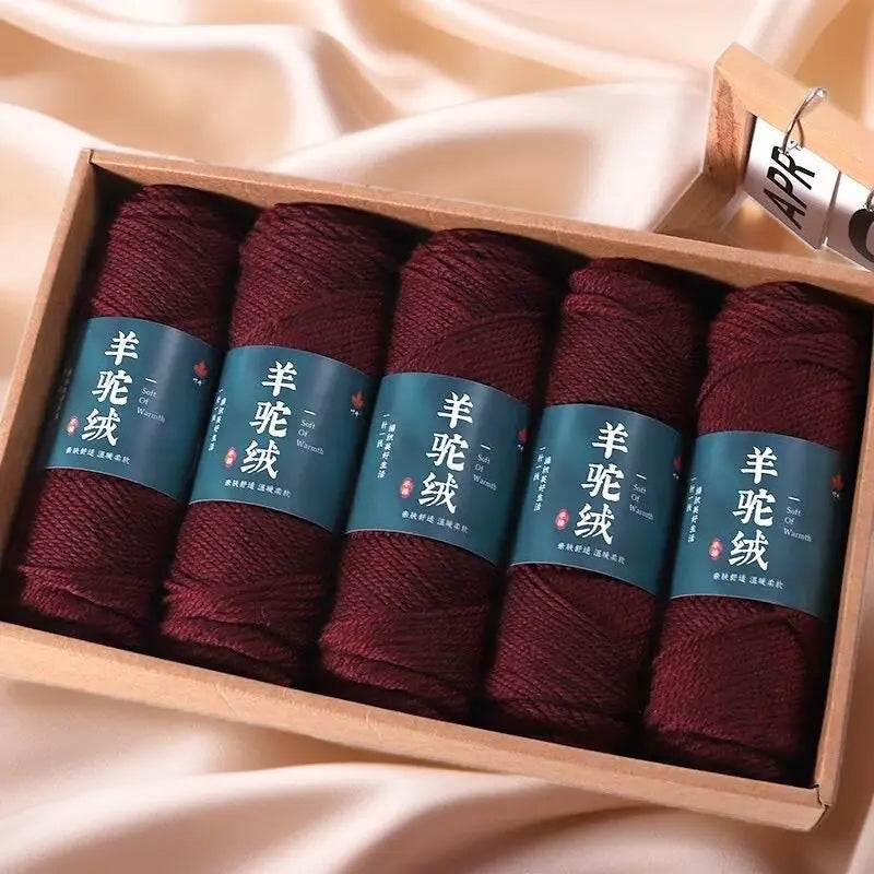 Fil de laine d'alpaga et cachemire, 500 g/ensemble, pour vêtements au Crochet, chapeaux, gants, moyennement épais, 3 plis, fil de laine tricoté à la main de haute qualité, gonflé