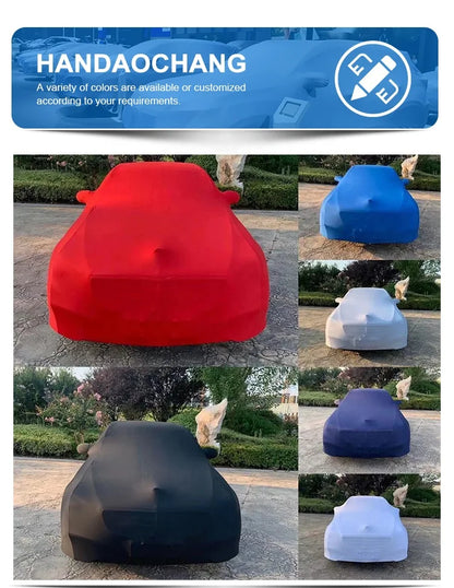 Housse de voiture élastique en Satin noir, Super douce, lavable, respirante, extensible, de haute qualité, pour intérieur, Anti-poussière