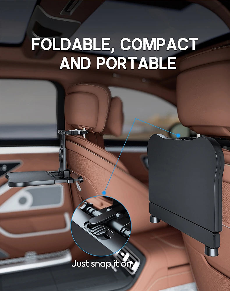 Plateau de voyage multifonctionnel haut de gamme pour voiture, pliable, avec porte-gobelet, adaptable à la plupart des voitures, idéal pour les voyages en voiture