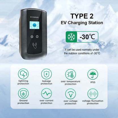 Chiefleed 22KW 32A Type 3 phases chargeur EV Portable Wi-Fi APP contrôle EVSE boîte de charge Station de charge pour chargeur de voiture électrique