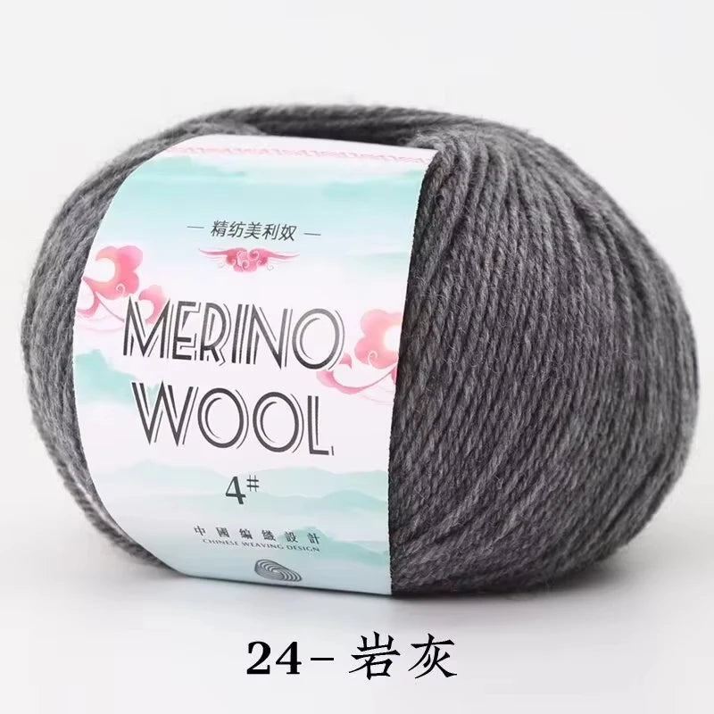 Rouleau de fil de laine mérinos pour bébé, 50 g/rouleau, 130 M/rouleau, bricolage tricoté à la main, écharpe au Crochet, vêtements, chapeaux