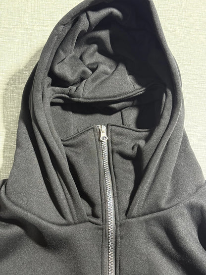 Sweat-shirt à capuche avec fermeture éclair Double capuche pour homme et femme, personnalisé, imprimé de personnalité, manches longues, fermeture éclair, masque Ninja, veste