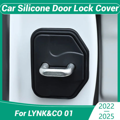 Housse de protection pour serrure de porte de voiture LYNK & CO 01 2022 – 2023, accessoires de décoration, coussin d'amortissement muet en Silicone