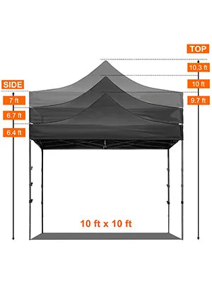 SucceBuy 10x10 Pop Up auvent tente extérieure dix avec parois latérales amovibles et sac à roulettes abri portable instantané pour camp de fête