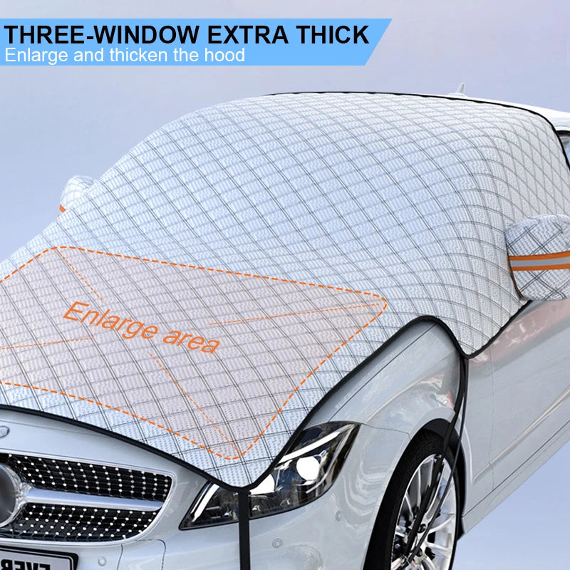 SEAMETAL Housse de neige pour fenêtre de voiture améliorée Pare-brise de grande taille avec housse de capot universelle pour berline Suv Hatchback