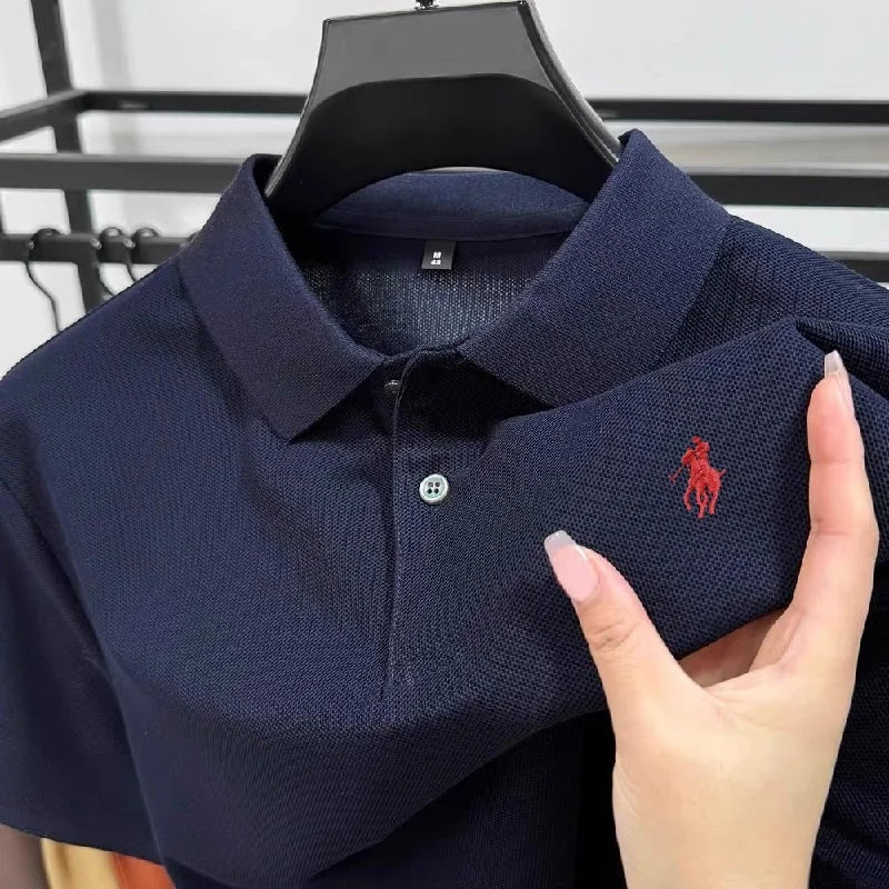 100% pur coton à la mode personnalisé hommes classique poney brodé confortable polo été nouveau décontracté à manches courtes