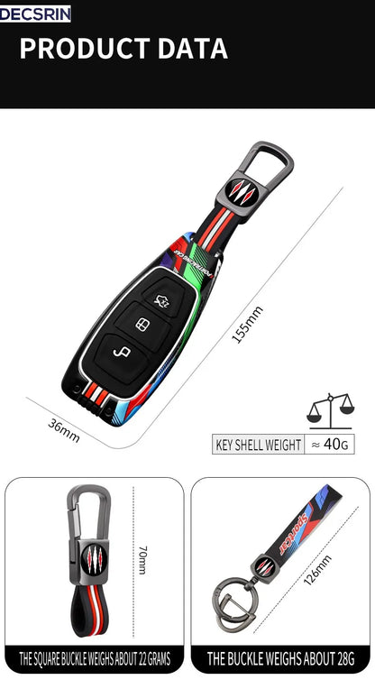 Étui pour clé de voiture en alliage de Zinc, coque de protection pour Ford Mondeo Focus Fiesta Kuga c-max s-max MK3, accessoires d'intérieur de voiture