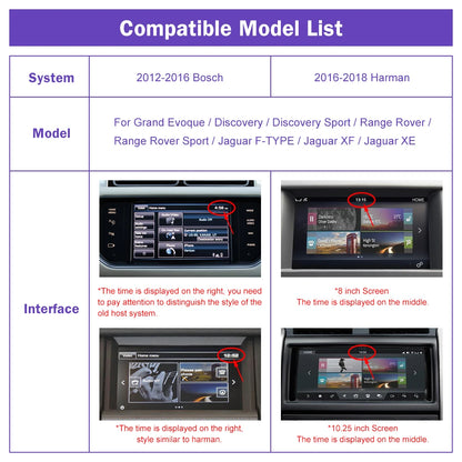 Carplay sans fil Android Auto pour Land Rover/Jaguar/Range Rover/Evoque/Discovery 2012-2018 lecteur de voiture de Navigation multimédia