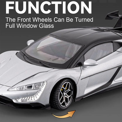 1:24 BYD YANGWANG U9 Lambor Sian voitures modèles miniatures jouets roue Absorption des chocs lumière musique supercar pour enfants Edutainment