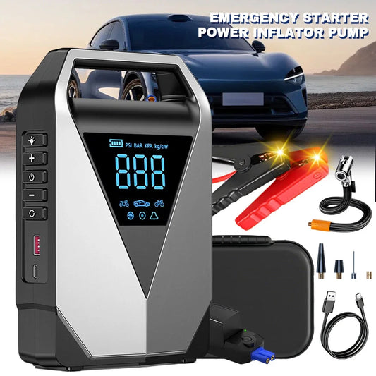 Démarreur de saut de voiture Portable, pompe à Air 150psi, compresseur d'air, pompe à pneus 2500A, Booster de batterie de voiture, dispositif de démarrage automatique, paquet de saut 12V