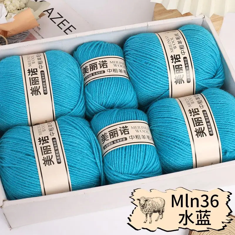 Fil de laine mi-épais pour chaussettes, tricot à la main, pull, pantalon, foulards, vêtements en cachemire mérinos, fil de Crochet doux pour bébé, 500 g/ensemble