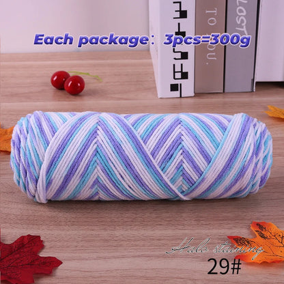 Pull auto-tissé en coton au lait teint à 5 brins, écharpe, couverture moyenne épaisse, fil au Crochet tissé fait à la main, 300g