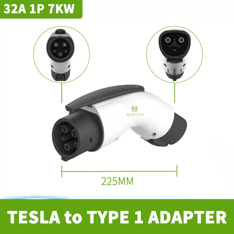 WUFEN pour 4 adaptateur de chargeur EV Standard Type 1/Tesla vers Gbt convertisseur 7kw Type 2/gbt à J1772 adaptateur 32A charge de voiture électrique