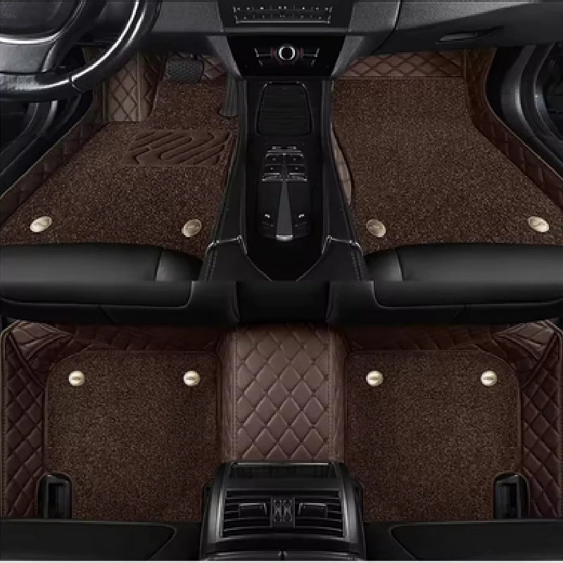 Tapis de sol de voiture personnalisés Double couche, pour Lexus LX LX450 LX460 LX470 LX570, doublures de sol en cuir, accessoires
