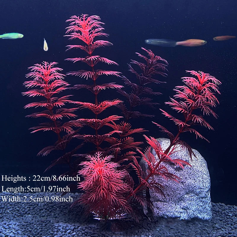 Plantes artificielles décoratives pour aquarium, herbe aquatique en plastique pour décorations d'aquarium, accessoires pour aquarium, plantas acuario