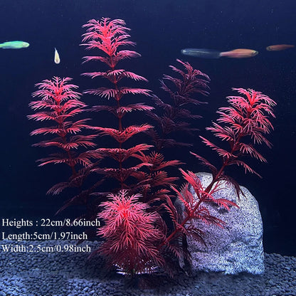 Plantes artificielles décoratives pour aquarium, herbe aquatique en plastique pour décorations d'aquarium, accessoires pour aquarium, plantas acuario