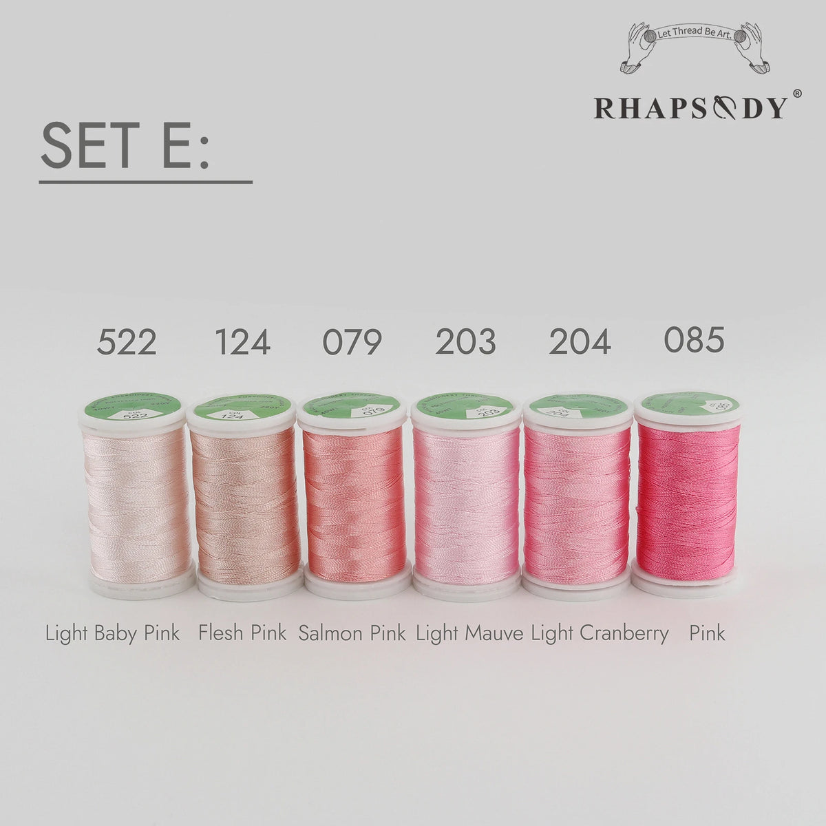 Rhapsody 6/60 ensemble de couleurs frère fil à broder en Polyester de qualité supérieure 200M (220Y) chaque bobine frère Babylock Janome Singer Hom