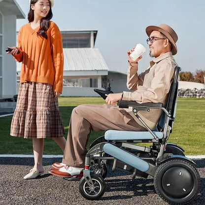 Fauteuil roulant électrique léger et pliable, Intelligent, entièrement automatique, haut de gamme, pour personnes âgées, mobilité