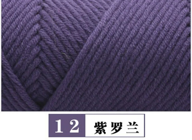خيوط حياكة من القطن والحليب مصبوغة بلون سادة للأطفال، 100 جرام، 8 طبقات، وشاح كروشيه يدوي، خيط متوسط وسميك