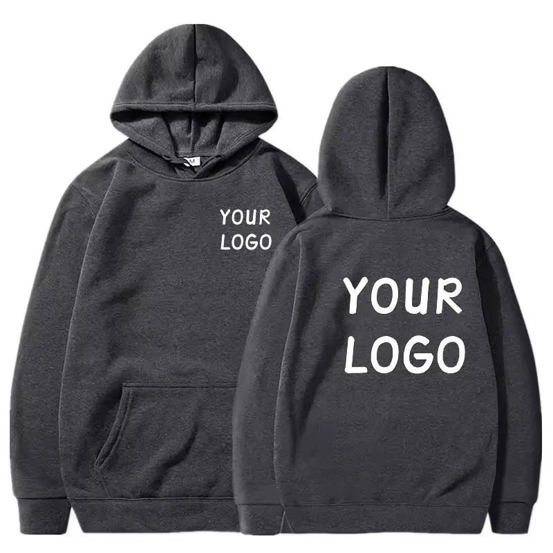 Sweat à capuche décontracté pour hommes et femmes, personnalisé avec votre LOGO, couleur unie, chemise de sport personnalisée de rue, cadeau personnalisé, DIY