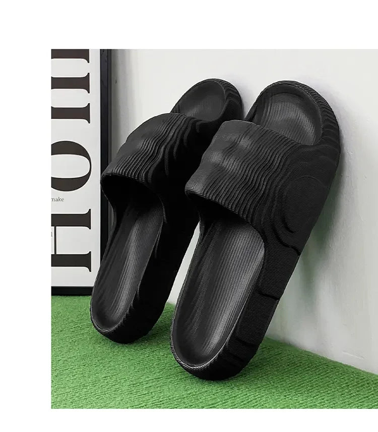 Sandales de plage solides pour hommes et femmes, pantoufles d'été antidérapantes, souples, unisexes, chaussures de luxe ultralégères pour l'extérieur