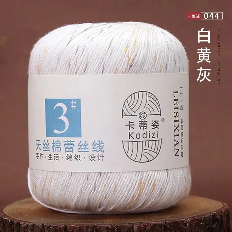 Fils de dentelle en coton mercerisé, fils de dentelle au crochet, broderie à la main, artisanat d'art, couvertures de bricolage, écharpe et pull, taille 3, # 100%