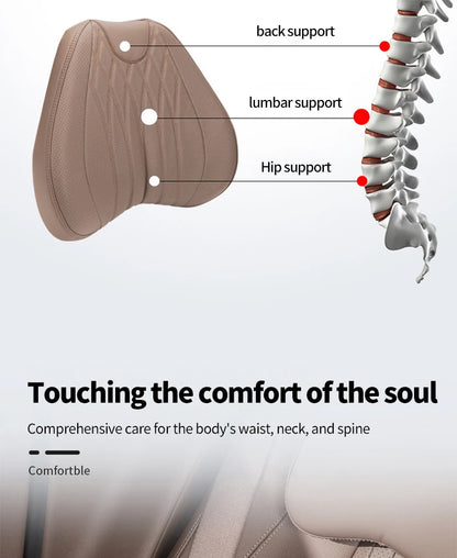 High Quality Universal Car Headrest Cushion Car Seat Neck Pillow Perforated Leather Breathable Lumbar Support Car Pillow