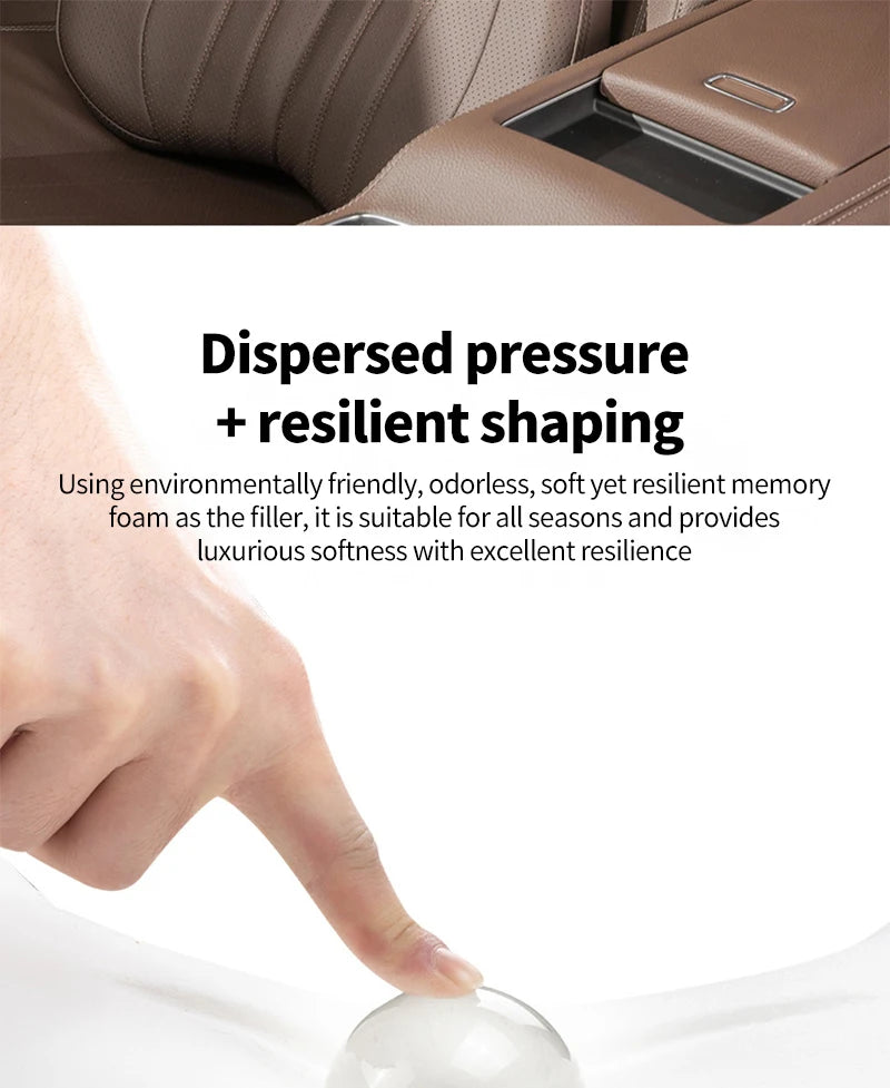 High Quality Universal Car Headrest Cushion Car Seat Neck Pillow Perforated Leather Breathable Lumbar Support Car Pillow