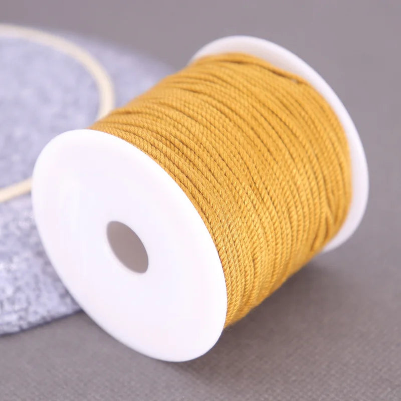Corde de coton pour macramé, ficelle, ficelle, fil, artisanat, couture, tentures murales faites à la main, bohème, fête de mariage, décoration d'intérieur, 1.2mm, 37m