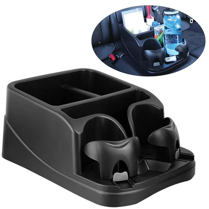 Boîte de rangement d'accoudoir de Console de voiture, support de plateau de siège de fente de voiture, organisateur avec 2 porte-gobelets réglables pour camions, rangement