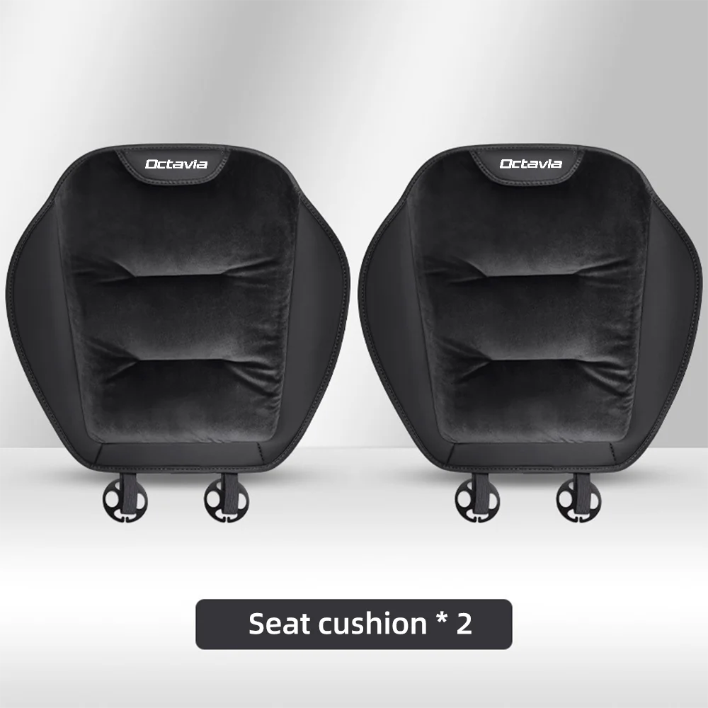 Housse de siège de voiture en flanelle, pour Skoda Octavia 2 3 MK1 MK3, coussin de siège avant/arrière de voiture en peluche chaud d'hiver, accessoires d'intérieur automobile
