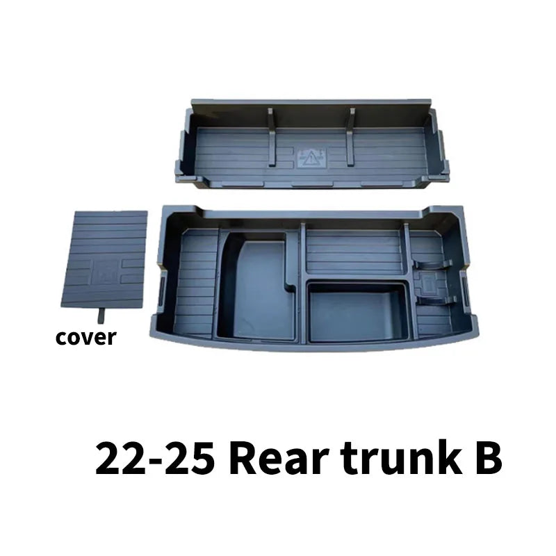 Pour BYD Yuan Plus ATTO 3 coffre de voiture stockage avec couvercle coffre déflecteur boîte de remplissage boîte de rangement Invisible accessoires de Modification de voiture