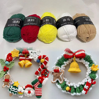 Combinaison de fils de coton au lait, couleurs mélangées, ensemble de fils à tricoter au Crochet pour bricolage artisanal, pull, écharpe, tricot, 5 pièces