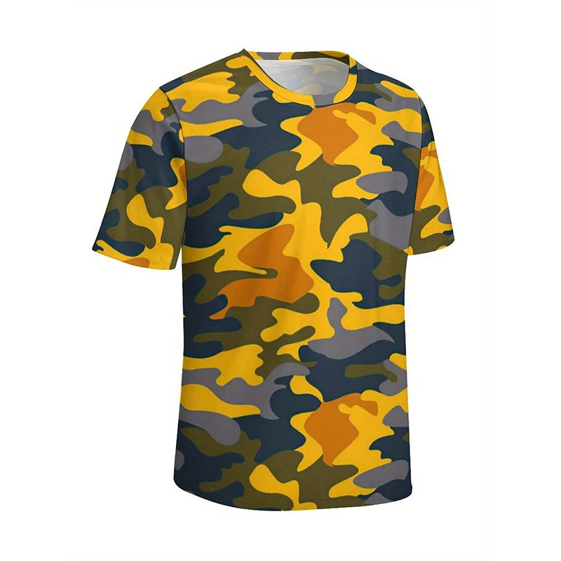 Mode Camouflage impression 3D T-Shirts hommes femmes décontracté col rond manches courtes t-shirt surdimensionné Harajuku Y2k hauts T-Shirts enfants vêtements