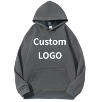 Sweat-shirt à capuche pour hommes, personnalisé avec votre Logo de marque, en coton lourd de haute qualité, pour bricolage, vêtements d'équipe, automne et hiver
