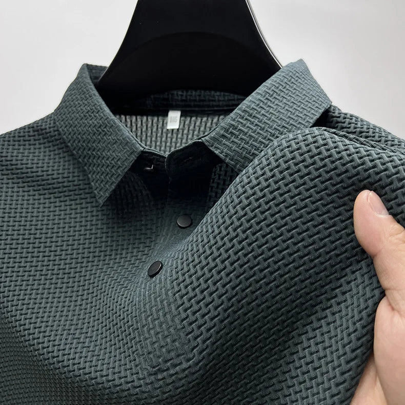【جودة عالية】 M-4XL صيف جديد تي شيرت رجالي بأكمام قصيرة بولو، بارد ومسامي، قمة عمل غير رسمية ممتصة للعرق