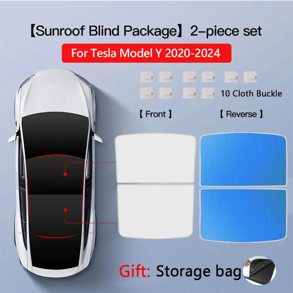 Pare-soleil pour Tesla modèle 3 toit ouvrant Highland 2025 modèle Y 2020-25 boucle en tissu de glace pare-soleil verre avant arrière lucarne accessoire