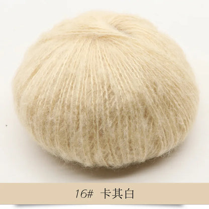 Fil Mohair tricoté à la main, 25g, 1 pièce, ligne de laine chaude au Crochet, pull shwal, écharpe