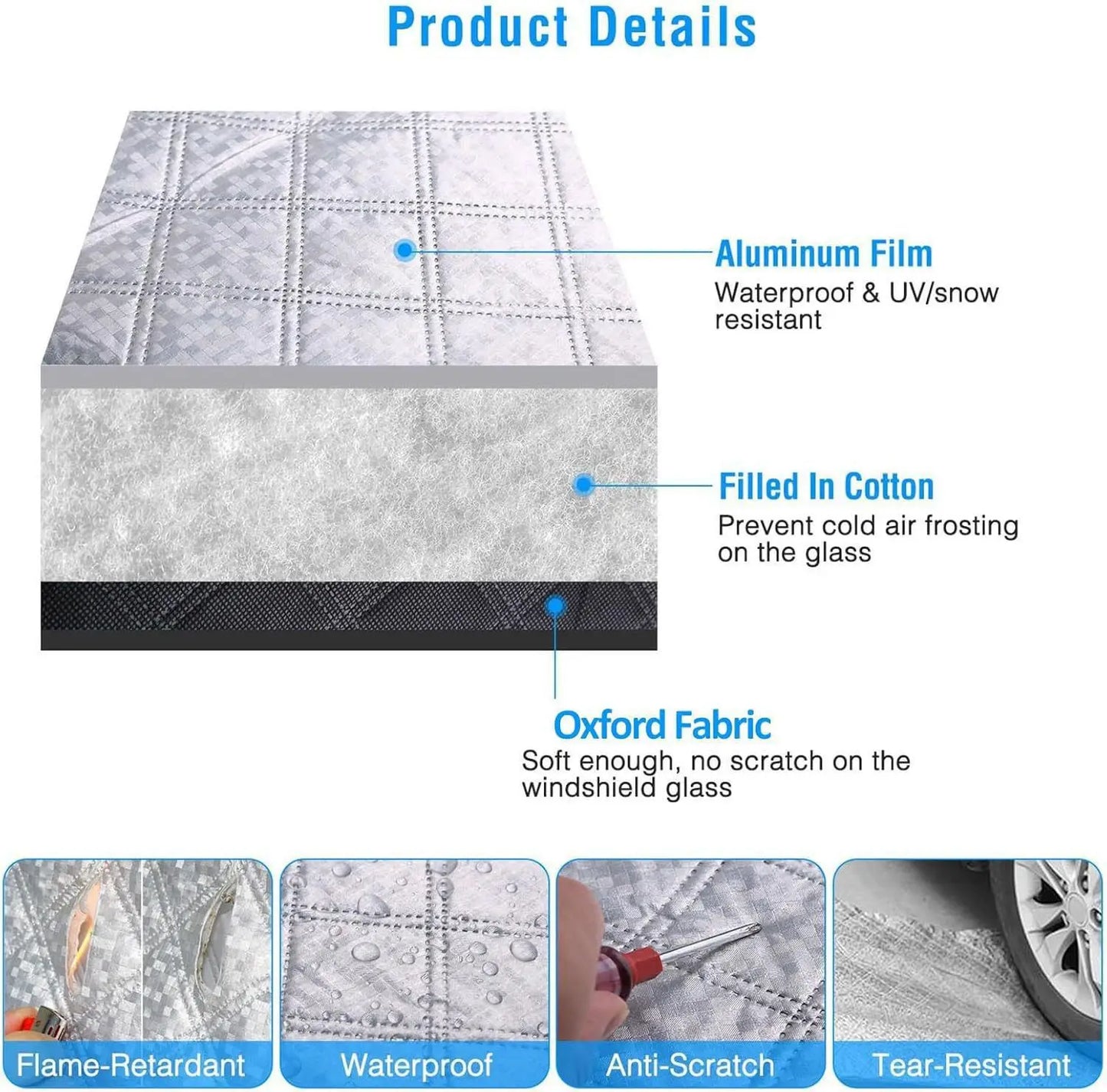 Bouclier solaire argenté pour pare-brise de voiture, couverture solaire d'hiver pour fenêtre avant, Protection extérieure contre le gel et la neige, pour VW T7