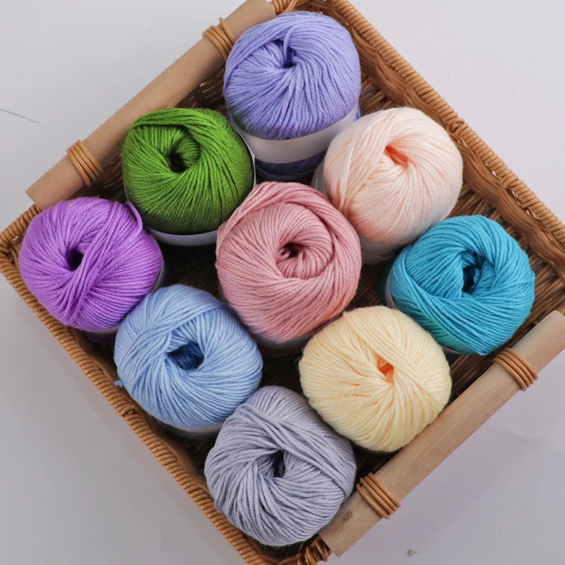 Fil de mélange de soie de luxe 6 pièces/ensemble, 50g chacun, fil à tricoter doux adapté aux pulls, couvertures et écharpes pour bébé, plusieurs couleurs
