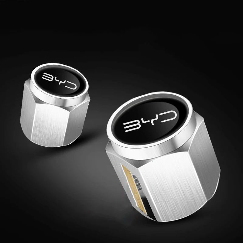 Valve de pneu de roue de voiture en métal, 5 pièce/ensemble, capuchon de Protection de tige d'air pour BYD ATTO 3 Yuan Qin Han TANG Plus DM-i Dolphin, accessoires automobiles