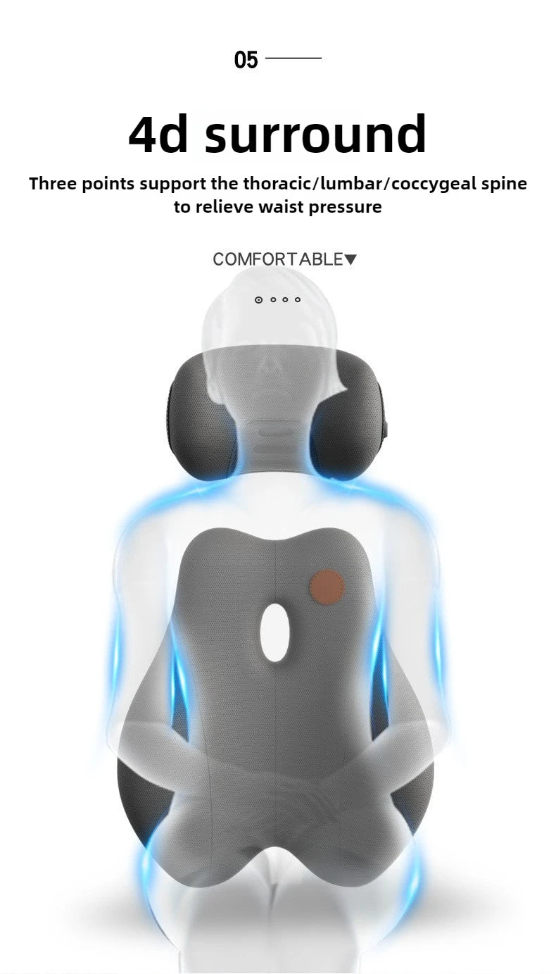Car Electric Massage Headrest Lumbar Support Vibration Waist Lumbar Neck Pillow Backrest Cushion Car Seat Interior Accessories