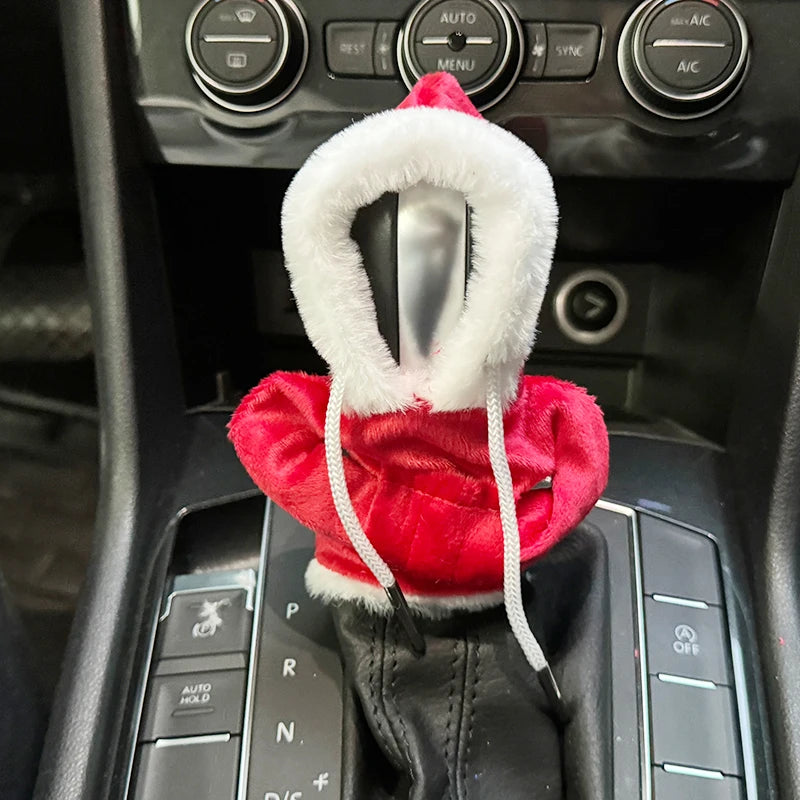 Sweat à capuche de pommeau de levier de vitesse de voiture, poignée manuelle chaude, couverture de levier de vitesse, sweat-shirt, accessoires intérieurs pour Noël