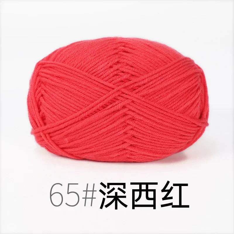 Fil de Lanas teint en coton au lait, 86 couleurs, 4 plis, pour bébé, chapeau, écharpe, pull, poupées, artisanat fait à la main