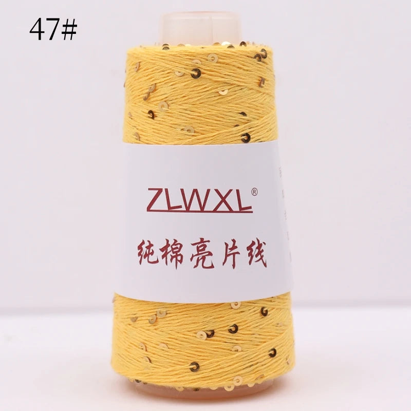   Блэк – fil de coton à paillettes, 100g, 800M, 3mm, décoration tricotée, crochet à la main, tricot jaune