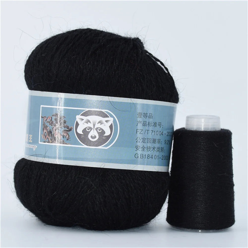 Fil de fourrure de vison pour fils pour tricoter et Crochet, fil de t-shirt en dentelle à 2 plis pour tricoter à la main, couture, 1 écheveau 340 M 50 + 20g