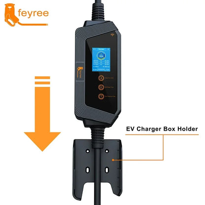 شاحن سيارة كهربائية محمول Feyree Type2 11KW 16A 3 مراحل مع التحكم في تطبيق Wi-Fi صندوق شحن EVSE مقبس CEE للمركبات الكهربائية